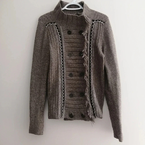 Free People Cuddle Bear Admiral Chenille Knit Double Breasted Cardigan Small - Picture 4 of 16
